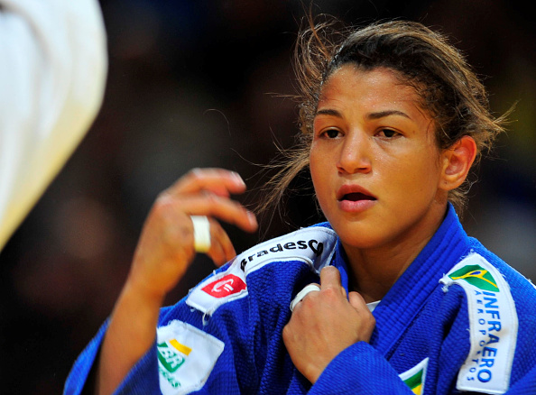 PARIS, FRANCE - FEBRUARY 06: London Olympic champion, Sarah Menezes of Brazil eventually won the u48kg (extra-lightweight) bronze medal during the 2016 Paris Judo Grand Slam February 6, 2016 at the AccorHotels Arena, Bercy, Paris, France. (Photo by David Finch/Getty Images)