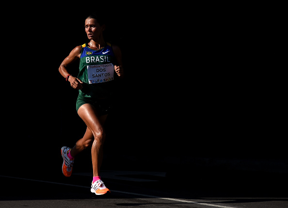 TORONTO, ON - JULY 18: Marily Dos Santos of Brazil competes in the women's marathon during the 2015 Pan Am games on July 18, 2015 in Toronto, Canada. (Photo by Harry How/Getty Images)