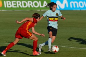 Tessa Wullaert during a friendly match between the national women's teams of Spain vs. Belgium in Pinatar Arena, Murcia, Spain. Friday, June 30, 2017 (Photo by Jose Breton/NurPhoto via Getty Images)