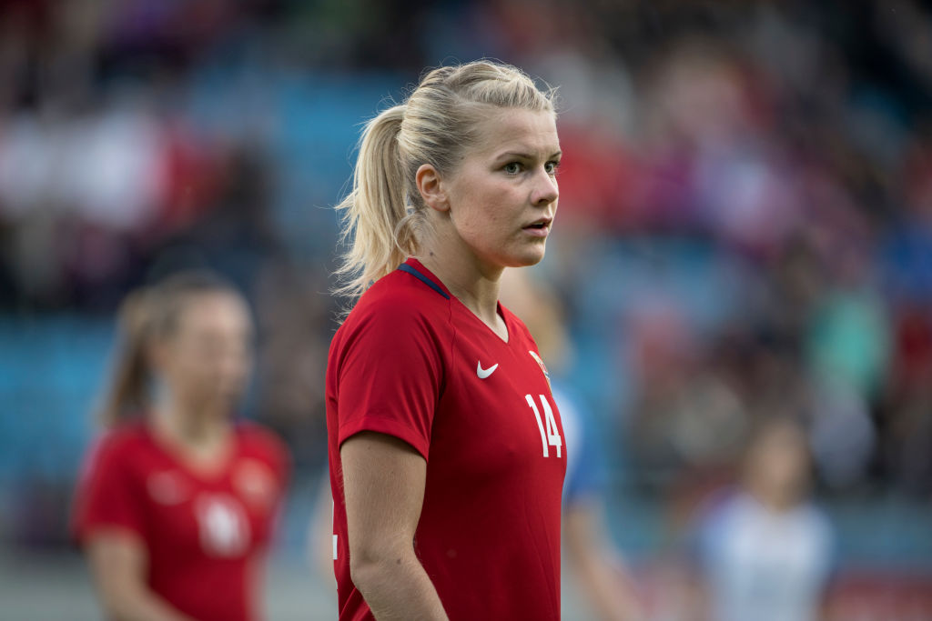 SANDEFJORD, NORWAY - APRIL 11:Ada Hegerberg of Norway during International Friendly between Norway Woman v USA Women at Komplett Arena on April 11, 2017 in Sandefjord, Norway. (Photo by Trond Tandberg/Getty Images)