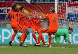 during the UEFA Women's Euro 2017 Group A match between Belgium and Netherlands at Koning Willem II Stadium on July 24, 2017 in Tilburg, Netherlands.